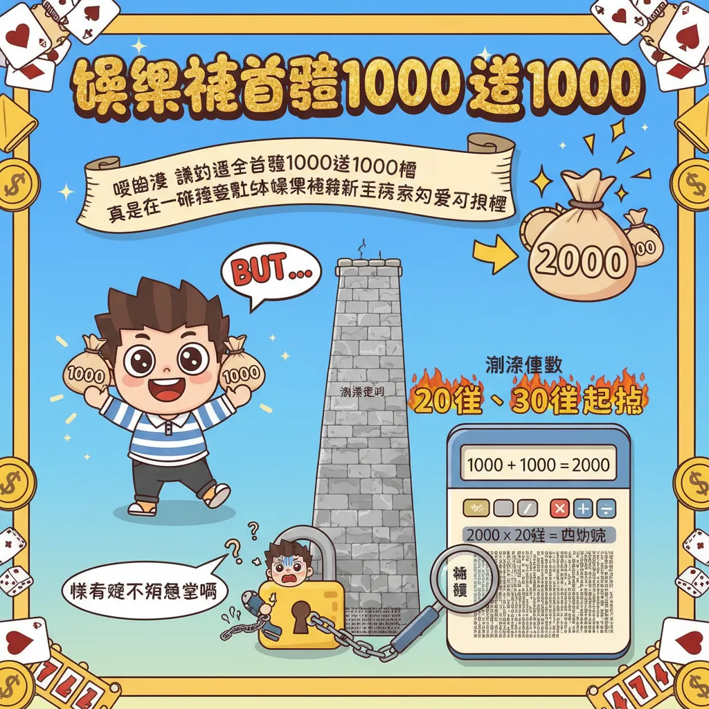 首儲1000送1000：破解娛樂城首儲優惠與流水要求限制